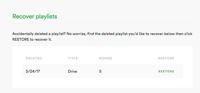 spotify silinmiş çalma listesini kurtar