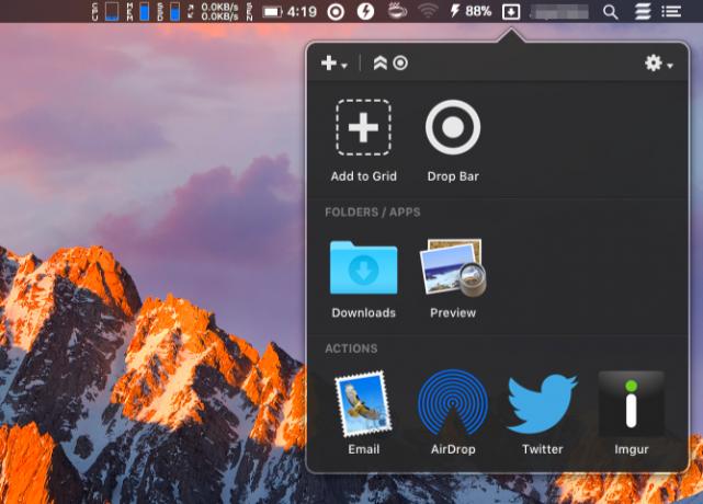 dropzone-Mac Menu Bar Uygulamaları