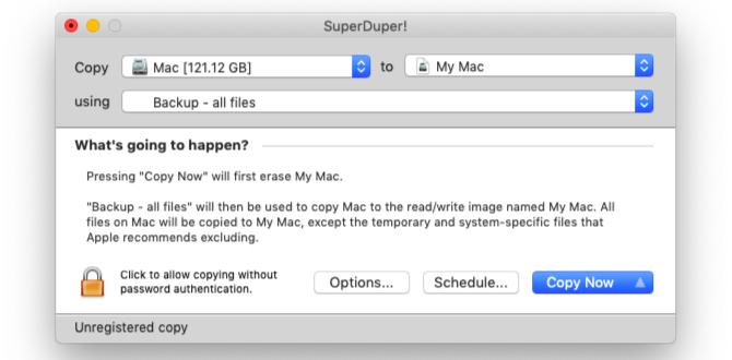 MacOS'ta SuperDuper