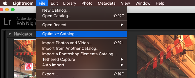 lightroom optimize kataloğu