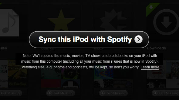 spotify ile ipod senkronizasyonu