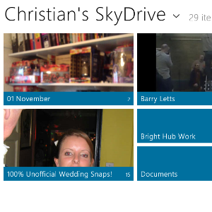 Windows 8 SkyDrive arayüzü