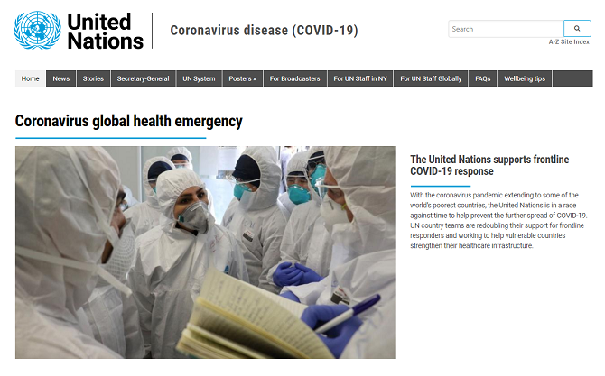 birleşmiş milletler koronavirüs bilgileri