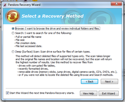 Pandora Recovery ile Kayıp Verileri Ücretsiz Kurtar [Windows] pandora sihirbazı göz