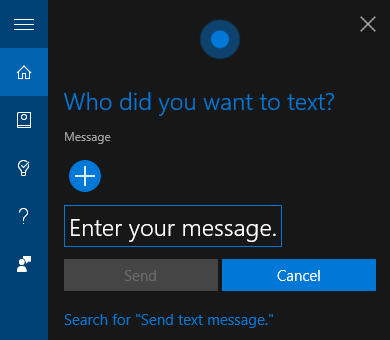 Cortana Kısa Mesaj