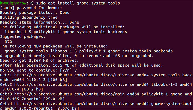 Ubuntu'ya gnome-system-tools kurulumu