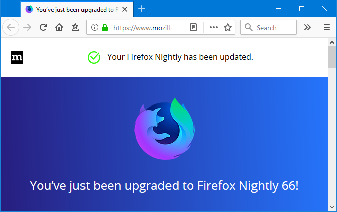 Firefox Nightly ekran görüntüsü