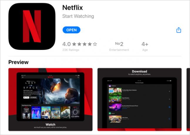 Netflix App Store'da