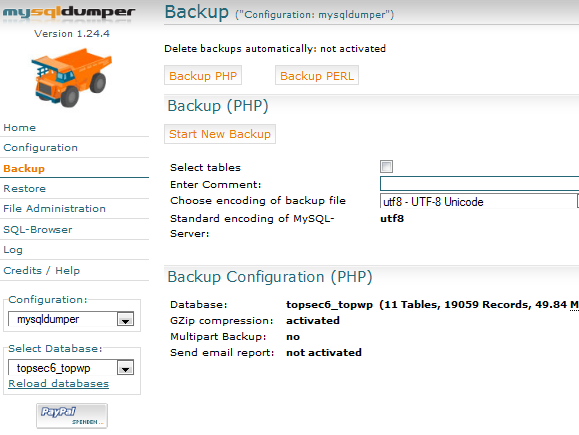 MySQLDumper ile Büyük MySQL Veritabanınızı Düzenli Olarak Yedekleme sqldump9