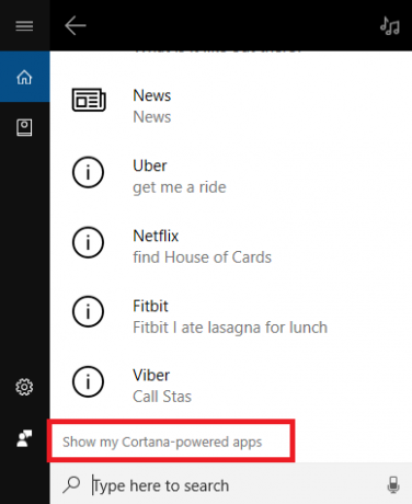 cortana destekli uygulamalar