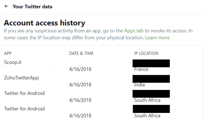 twitter erişim geçmişi - çevrimiçi hesaplarım saldırıya uğradı mı?