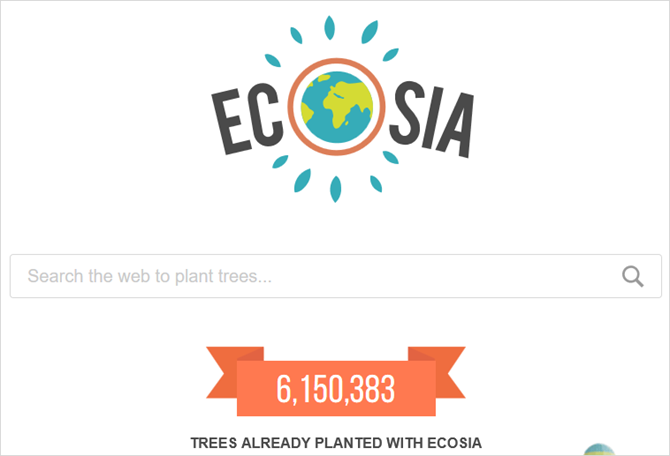 7 Google Arama Alternatifleri ve Ticari Marka Özellikleri Ecosia ana web