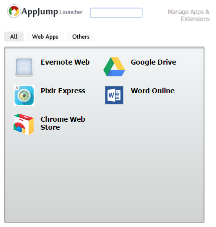 AppJump Başlatıcı Chrome