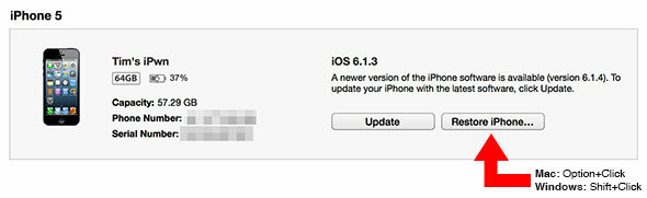 İOS 7 Beta'ya Erişim (Ve iOS 6'ya Yükseltme) ipsw restore