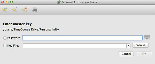 KeePassX ve MiniKeePass: Ücretsiz, Güvenli iOS ve Mac OS X Şifre Çözümü açık kp db