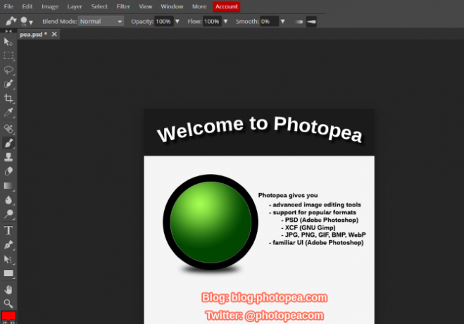 Linux'ta Photoshop'a alternatif olarak Photopea'yı kullanma