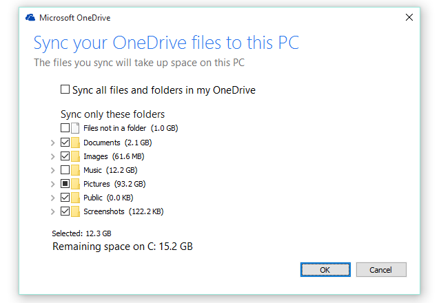 OneDrive Eşitleme Ayarları