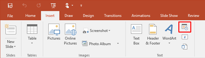 PowerPoint Sunusunda Geçerli Tarih ve Saati Görüntüleme PowerPoint 2016 Metin Ekleme 670x189