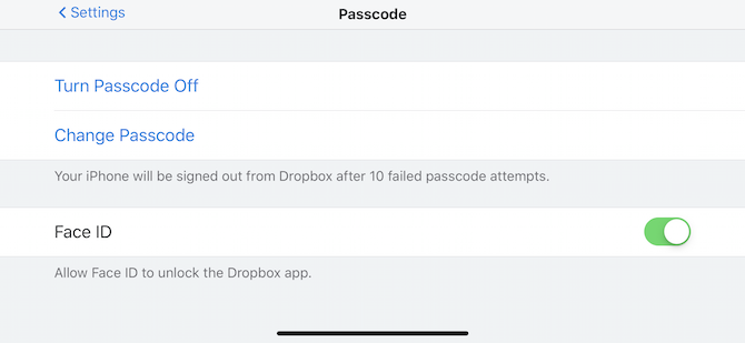 Dropbox iPhone Şifre Kodu Ayarları