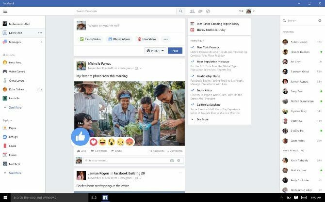 facebook windows 10 uygulaması