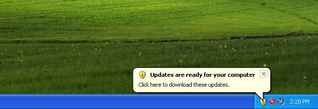 windows-xp-güncellemeler-are-hazır bildirim