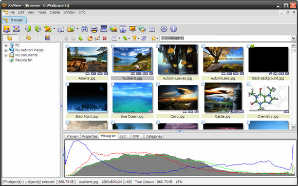 Bu, Windows programlarının en iyilerinden birinin ekran görüntüsüdür. Adı XnView Image Viewer