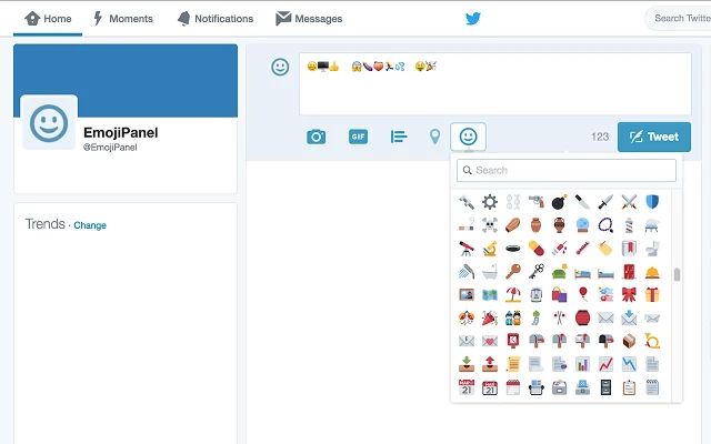 Chrome Twitter Uzantısı EmojiPanel