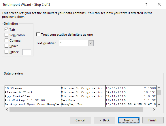 Excel metin içe aktarma sihirbazı