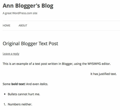 Blogger'dan WordPress'e, WordPress'ten Blogger'a - Blogları Değiştirme wp x metni test edildi