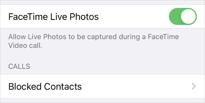 İPhone ayarlarında FaceTime Live Photos geçişi