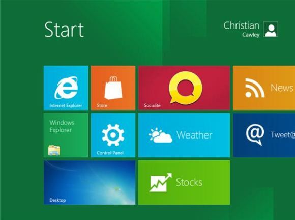 Windows 8'de Metro Kullanıcı Arabirimi tarafından desteklenen yeni Başlangıç ​​ekranı