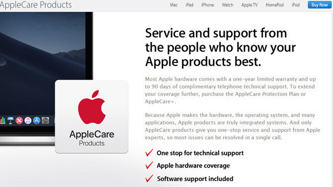 AppleCare Ana Sayfası