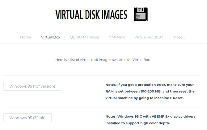 Virtual Disk Images ekran görüntüsü