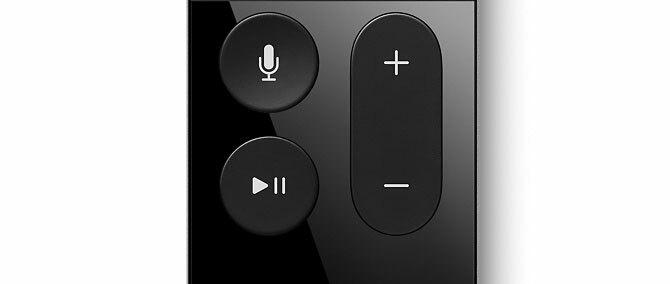 Apple TV Siri Uzaktan Siri, Yürüt / Duraklat ve Ses Düzeyi