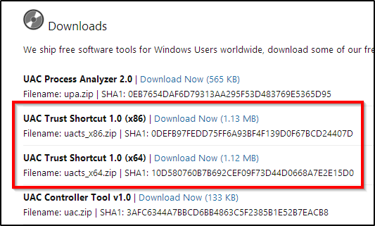 Rahatsız Edici UAC İstemlerini Durdurma - Kullanıcı Hesabı Denetimi Beyaz Listesi Nasıl Oluşturulur [Windows] UAC Güven Kısayolu İndirme Sayfası