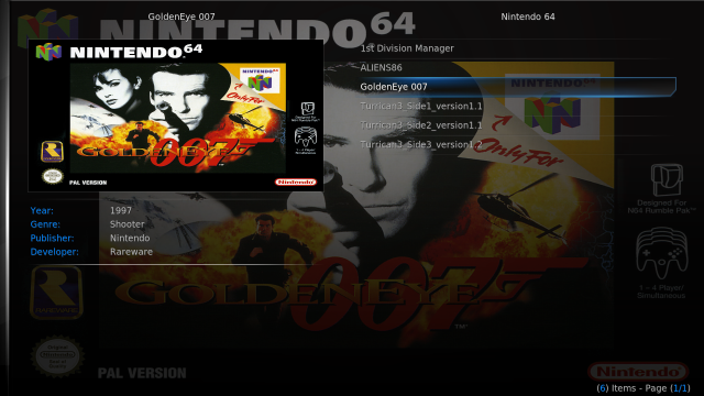 Kodi ROM Koleksiyonu Tarayıcısında GoldenEye 007