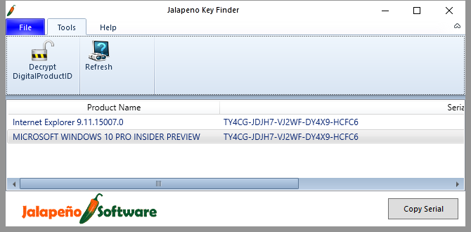 Windows Jalapeno 670x330'da Seri Numaralarını Kurtarmanın 3 Yolu