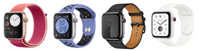 Farklı Apple Watch Series 5'in fotoğrafı bitiyor