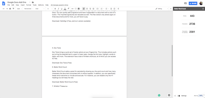 Google Dokümanlar Daha İyi Kelime Sayısı Eklentisi