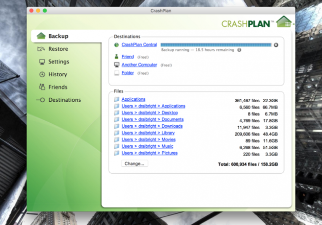 Mac'te Crashplan Uygulaması