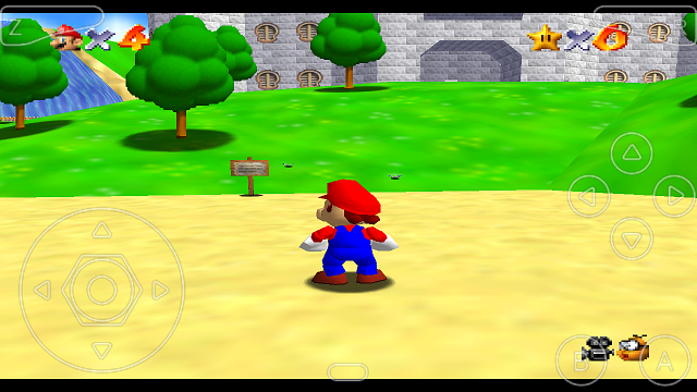 Android için N64oid'de oynanan Mario 64