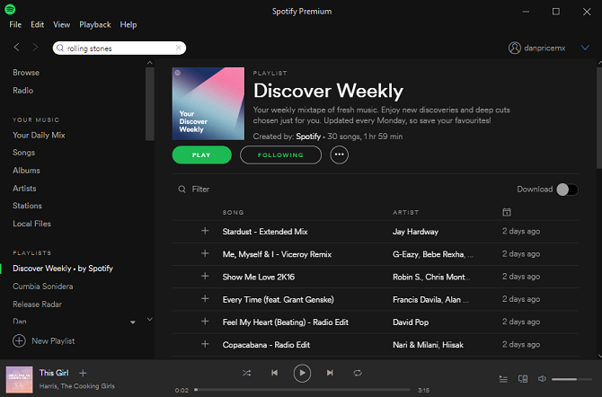 Spotify Weekly Discover