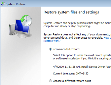 Windows Düzeltmeleri ve Yamalar vista restore nasıl geri alınır