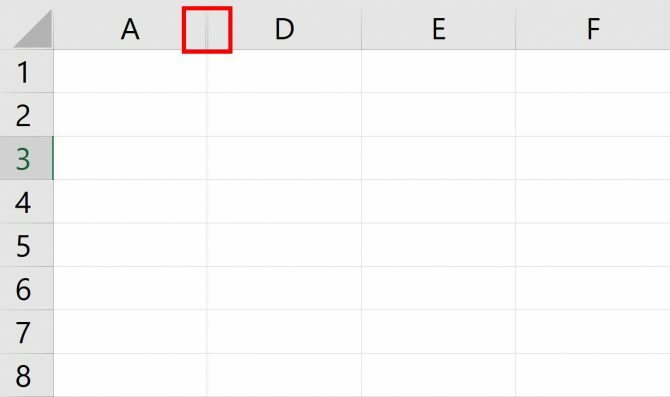 Excel'de Sütunları ve Satırları Gizleme veya Gösterme Gizli Excel Sütunu e1512420345841