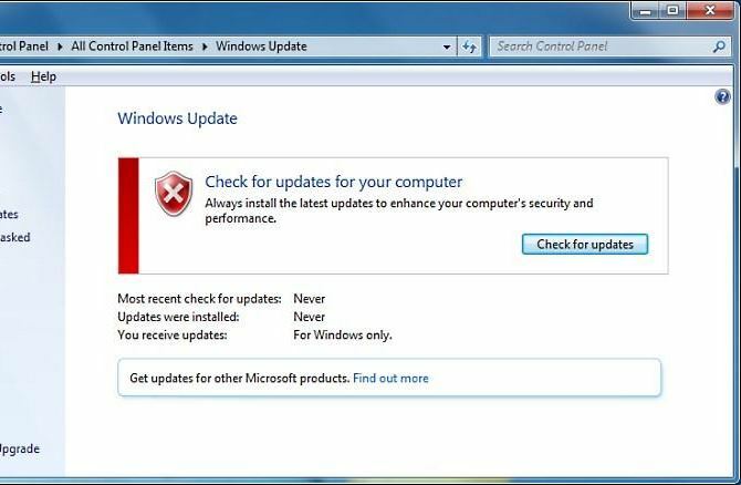 windows 7 güncelleme ekranı