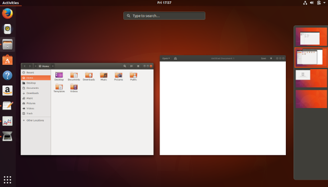 ubuntu gnome birlik çalışma alanları