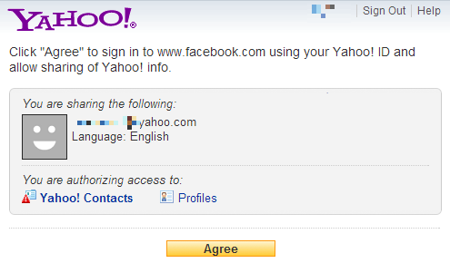 Facebook Kişilerinizi Herhangi Bir E-posta Hesabına Yedekleme [Haftalık Facebook İpuçları] Yahoo Yetkilendirme Erişimi