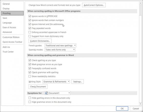 Yazım Denetleme Ayarları Windows