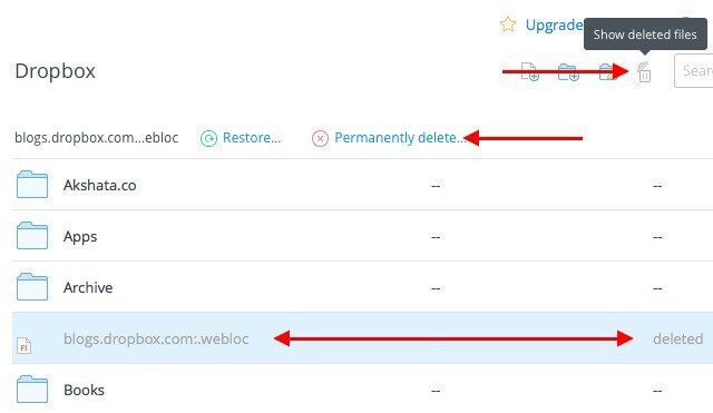 dropbox-kalıcı-delete-files