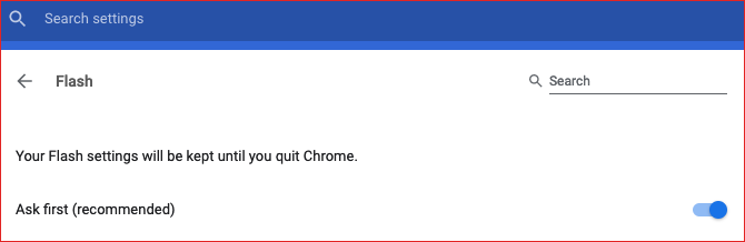 google chrome ayarları sekmesinde flaşı etkinleştir